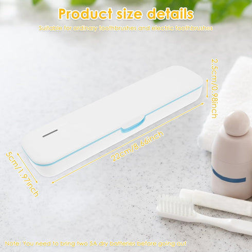 SYKUIHSG Toothbrush Sanitizer Case Kit, Tooth Brush Travels Case Rechargeable, Fits Electric Toothbrush Heads