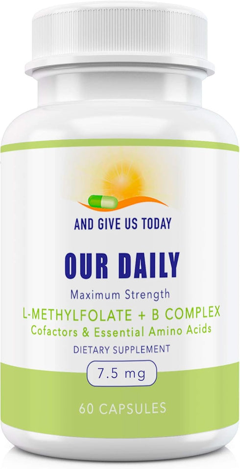 Our Daily Vites L-Methylfolate B Complex with Essential Amino Acids (7.5mg) - 60 Count, Active Folate & Methylated B12