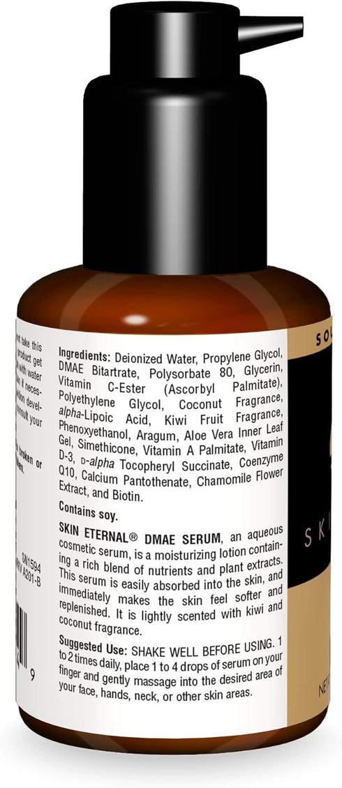 Source Naturals Skin Eternal DMAE Serum, 1.7 Fluid oz, Paraben Free, Supports Soft Skin