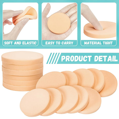 MotBach 100 PCS Nude Round Makeup Sponge, Cosmetic Foam Pad for Eye and Facial Powder Blender