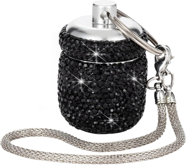 Bling Small Pill Organizer Travel Keychain Waterproof Pill Box for Purse, Portable Medicine Holder with Key Chain