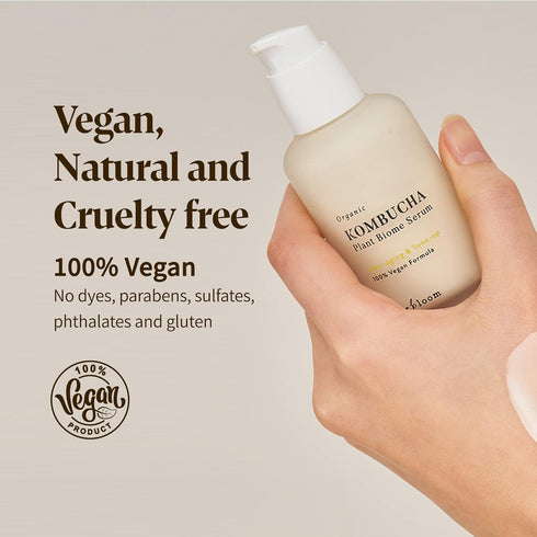 Herbloom Organic Kombucha Biome Serum - Deep Moisturizing Serum with Ceramide & Triple Hyaluronic Acid, 1.69 fl.oz.