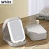 LED Three-Color Adjustable Makeup Mirror, Portable Rechargeable Organizer with Lights, Waterproof Jewelry Box