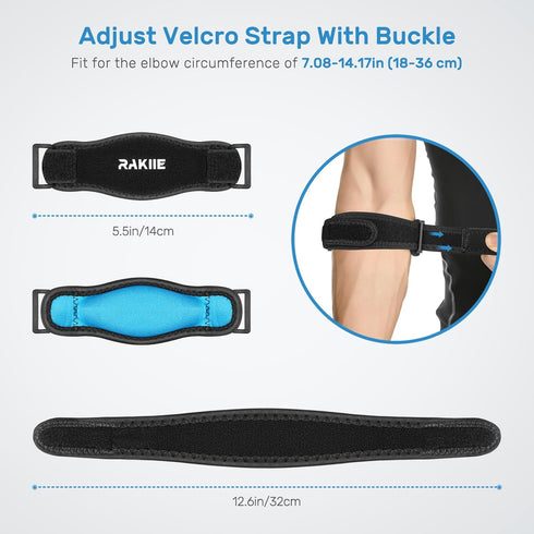 Elbow Brace 2 Pack, Tennis Elbow Brace for Men Women, Non-slip Strap for Tendonitis with Compression Pad, Adjustable