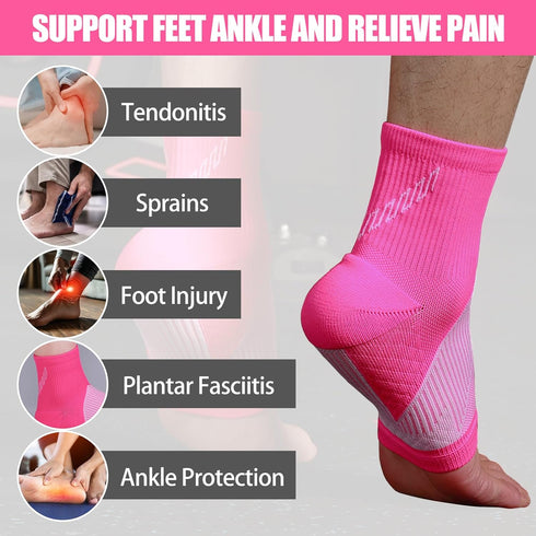 NuCamper Ankle Brace Compression Socks for Achilles Tendonitis Relief,Ankle Compression Sleeve Foot Support for Men