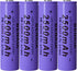 14500 Rechargeable Battery 2500mAh 3.7V High Capacity Lithium Button Top 4 Pack for Flashlight Headlamp