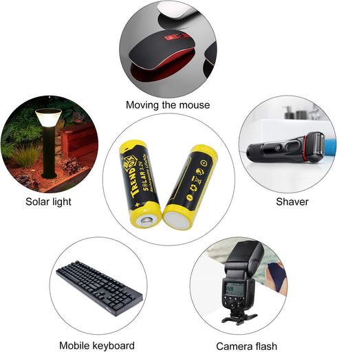 TRENDBOX 14430 3.2V 450mAh LiFePo4 Rechargeable Solar Batteries, 12 Pack