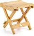 Lawei Bamboo Folding Step Stool - 12 Inch Height Bamboo Shower Bench