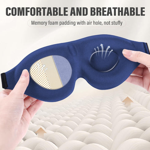 YIVIEW Sleep Mask for Side Sleeper, 3D Pink Sleeping Eye Mask, Soft Breathable Eye Cover for Women Men