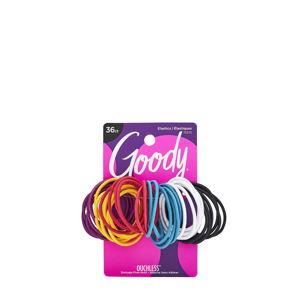 Ouchless Elastic Hair Ties - 36 Ct, Brooke (Assorted), 2MM Rubber Bands for Pain-Free Hair Accessories