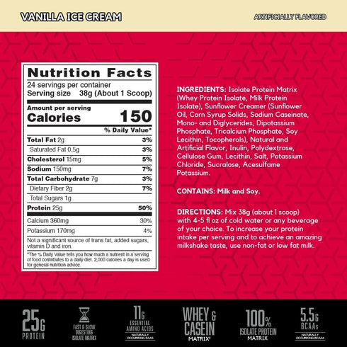 BSN SYNTHA-6 Isolate Protein Powder, Vanilla Flavor, 24 Servings