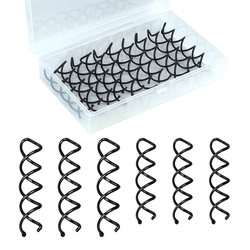 Spiral Bobby Pins Black with Storage Tin, 20 Pcs Spin Pins for Hair (2&2.4 Inch), Premium Non-Scratched Twist Hair Pins