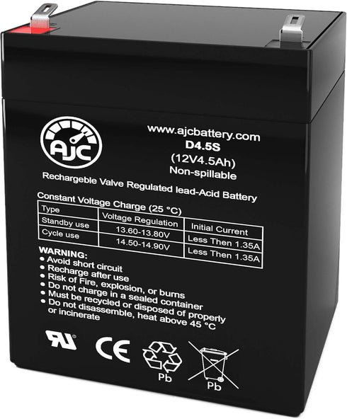 AJC Battery Compatible with Solex SB1240 12V 4.5Ah Alarm Battery