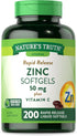 Nature's Truth Zinc 50mg with Vitamin C, 200 Liquid Softgels, Non-GMO & Gluten Free Supplement