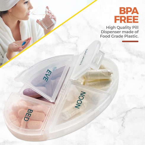 Pack 2 7 MEDca Weekly Pill Organizer, of Dispensers, Stackable Compartments Four Times-a-Day - Morning, Noon, Evening