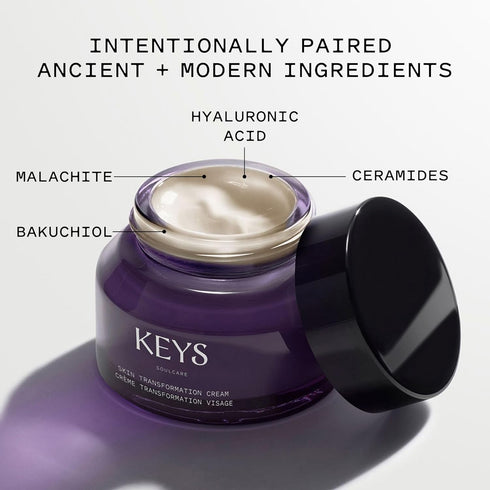 Keys Soulcare Skin Transformation Cream, Daily Moisturizer with Ceramides & Bakuchiol, 1.76 oz