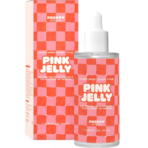 Preppy Skin Care Watermelon Vitamin Serum | Pink Jelly Vitamin C Facial Serum for Women | Moisturizer with Watermelon,
