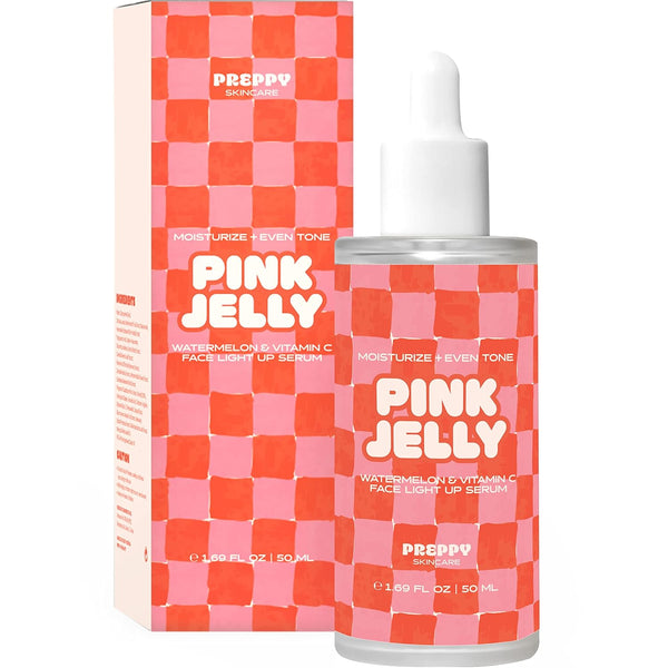 Preppy Skin Care Watermelon Vitamin Serum | Pink Jelly Vitamin C Facial Serum for Women | Moisturizer with Watermelon,