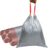 60 Count Small Drawstring Trash Bags, 4 Gallon Tear-Free Gray, Unscented for Bathroom, Kitchen