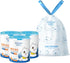 White Printing Trash Bags, 100 Counts, 4 Gallon Kitchen Small Bags with Drawstring for Bathroom, Office, Home