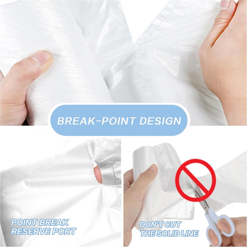 Small Trash Bags 4 Gallon - 108 Count Leakage-Proof, Unscented White 15L Small Garbage Bags for Office, Bedroom,