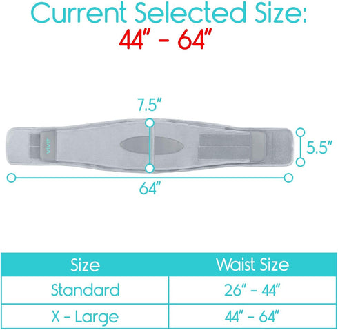 Vive Lower Back Support Brace for Men & Women, Dual Adjustable Lumbar Belt for Herniated Disc, Sciatica, Scoliosis Pain