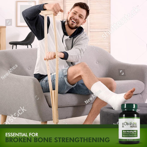 Certified Organic Bone Mending Pills by Dimmak Herbs, Bone Fracture Healing Supplement, 100 caps