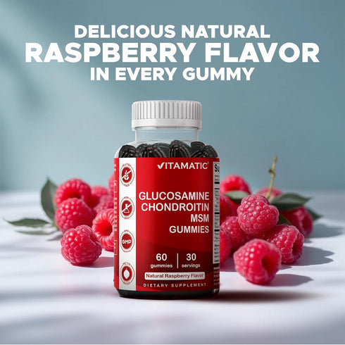 Gummies 60 Gummies Vitamatic Glucosamine Chondroitin with MSM & Vitamin E Joint Support Formula Pectin-Based Vegan