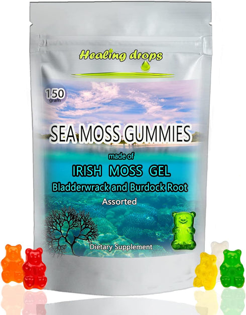 Sea Moss Gummies - Irish Sea Moss with Bladderwrack and Burdock Root – Alkaline Keto Vegan Non-GMO Diet – Skin & Detox
