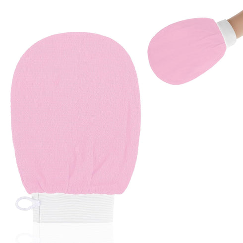 Exfoliating Glove Body Scrubber Exfoliator 1 PC Korean Washcloth Skincare Remover Deep Scrub Loofah Cleansing Mitts Exfoliate Cloth Exfoliation Scrubbing Bath Shower Soap Sponge Hand Towel(pink)