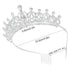 Makone Silver Princess Crown for Women, Crystal Crown for Bridal, Wedding, Pageant, Birthday, Party