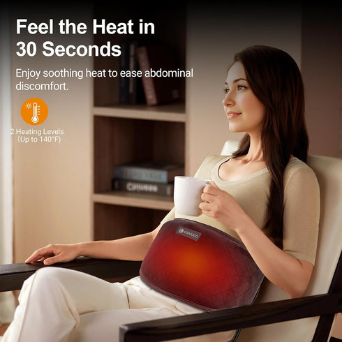 Lower Back Massager with Heat, CooCoCo Heating Pad with Massager for Pain Relief, Heat Pad with Auto-Off, Heated Waist