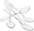 Loreso 50CT Mini Clear Plastic Dessert Spoons for Tasting Party, Ice Cream, Small Catering Supplies - Reusable BPA Free