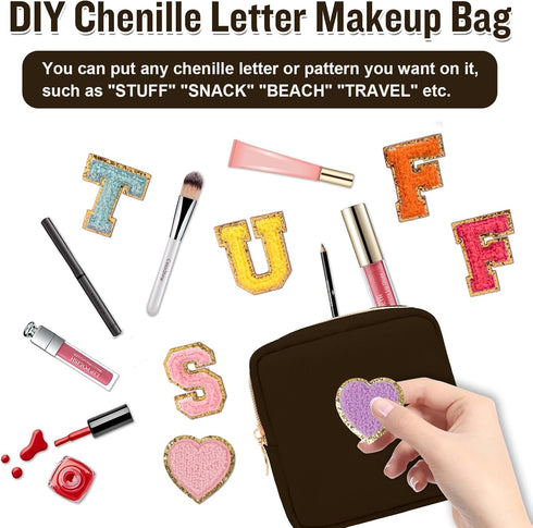 Nylon Mini Makeup Bag for Purse, Cute Waterproof Travel Pouch for Cosmetics, Sanitary Napkin Storage Clutch Organizer