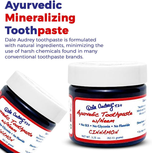 Ayurvedic Mineralizing Toothpaste for Sensitive Teeth - Organic Cinnamon Flavor for Whitening and Fresh Breath (3.25 Oz)