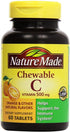 Nature Made Vitamin C 500 mg, 120 Chewable Tablets, Twin Pack (2 x 60)