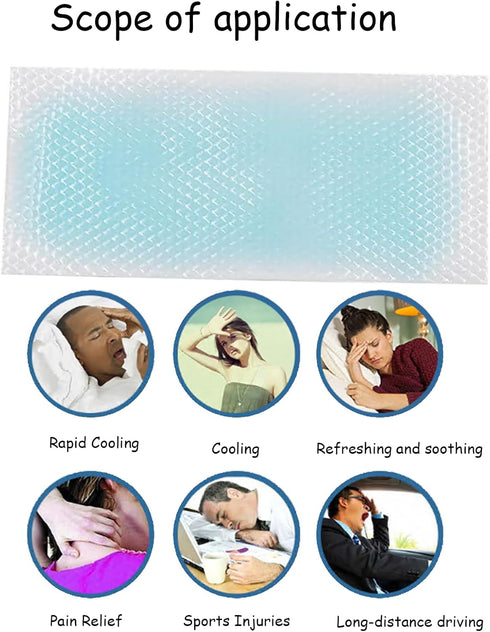 Cooling Gel Patches, 40 Sheets, Cooling Forehead Strips, Relieve Headache, Toothache Pain, Muscle Ache, Fatigue, Mint