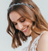 Urieo Thin Rhinestone Headband, Bling Crystal Hairband, Vintage Parties Hair Accessory for Women (Blue)