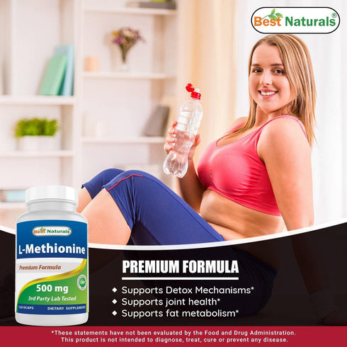 Best Naturals L-Methionine 500 mg, 120 Veggie Capsules
