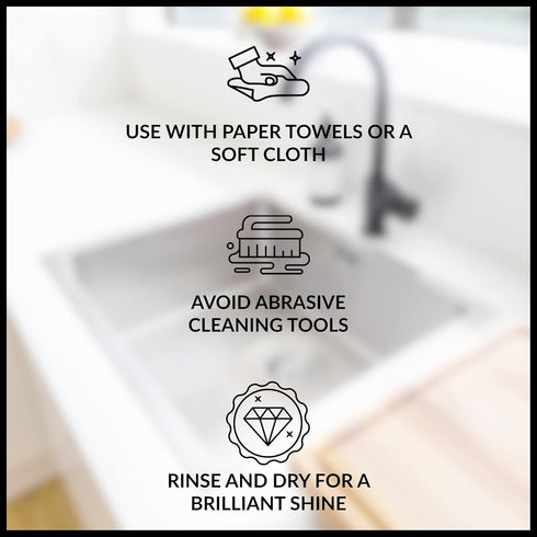 HOPE'S Perfect Sink Cleaner and Polish, Restorative, 8.5 oz 2 Pack with 2 Pads, Ideal for Stainless Steel and Porcelain