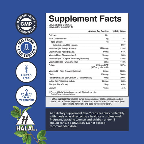 Daily Mens Multivitamins Gummies - 90 Count - with Zinc and Biotin - Immune Support Gummies