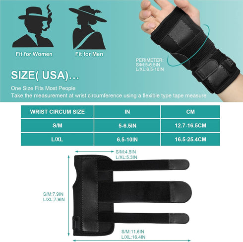 Wrist Thumb Brace Heating Pad for Arthritis and Carpal Tunnel Relief, Heated Wrap for Sprains Trigger Thumb, De Quervain's Tenosynovitis, Tendonitis Wrist Hand Pain Relief(No Battery)(L)