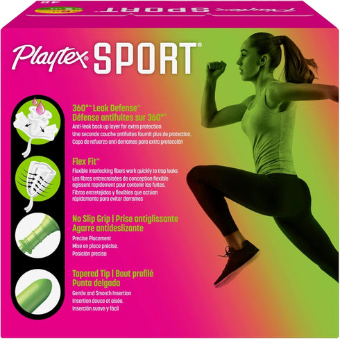 Multipack (24ct Regular/24ct 48ct Multipack, 360 Playtex Sport Tampons Super), Fragrance-Free - | Tampons Regular