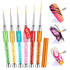 Saviland 6pcs Nail Art Liner Brushes Set - Nail Gel Polish Painting Brush Pen Set with Crushed Diamond Handles