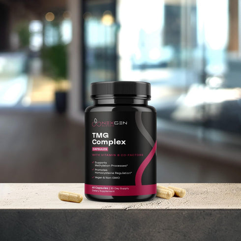 TMG Trimethylglycine Supplement 500mg with Methyl B Complex, Vegan & Non-GMO for Heart & Liver Support, 1 Month