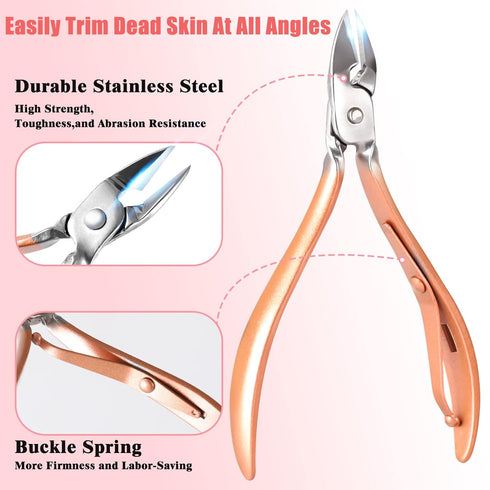 Manicure Set Pedicure Kit, 32 in 1 Professional Nail Clippers Set for Women with Travel Case (Rose Pink)