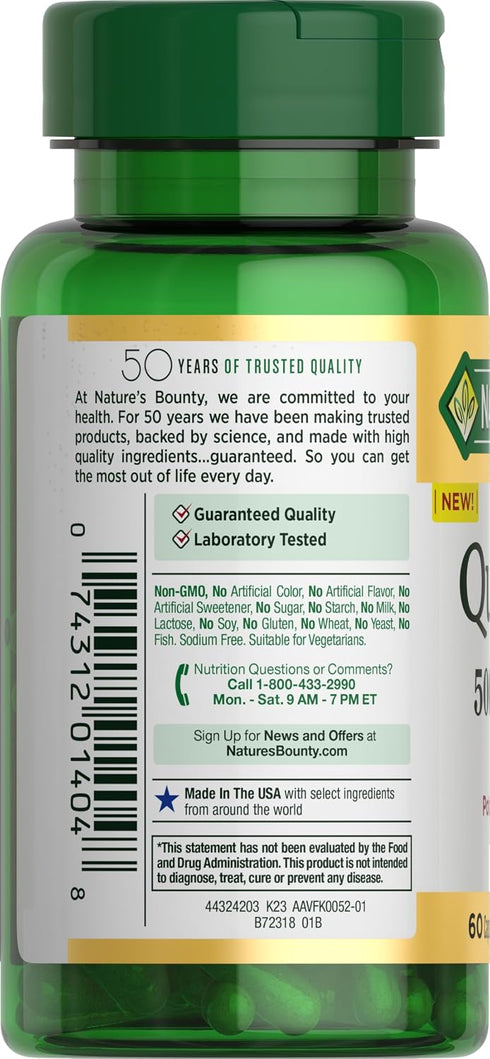Immune 500mg, 60 count Natures Bounty Quercetin, Support, With Vitamin C, Rose Hips, & Rutin