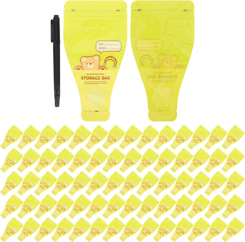 HAKIDZEL 120pcs Portable Formula Storage Bags Funnel-shaped Leakproof Disposable Milk Containers for Travel