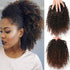 Short Afro Kinky Curly Ponytail Hair Piece for Women, Synthetic Extension in Mix Dark Brown (1B/33#)