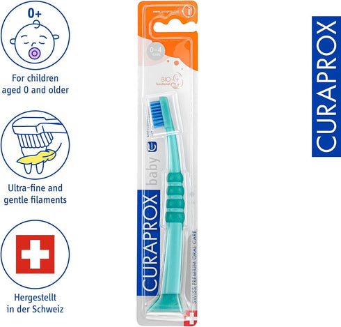 Pack Curaprox Baby Toothbrush for Babies and Toddlers | Ultra-Soft bristles for Gentle Brushing | Random Colour |